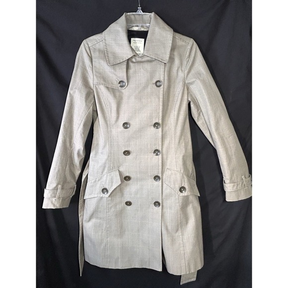 Rag & Bone Double Breasted Plaid Trench Coat Women's 6 Classic - Picture 3 of 14